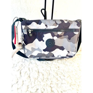 NWT Kipling Callie Crossbody Mini Shoulder Bag in Cool Camo Grey